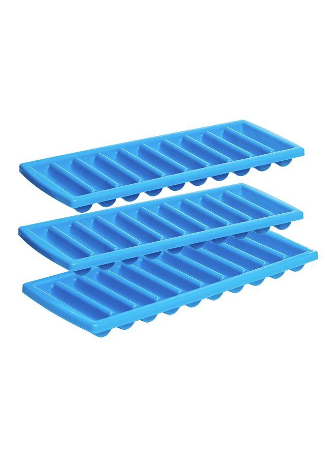 NIBEMINENT 3-Piece Cylinder Ice Cube Tray Set Blue 10.5x4.5inch