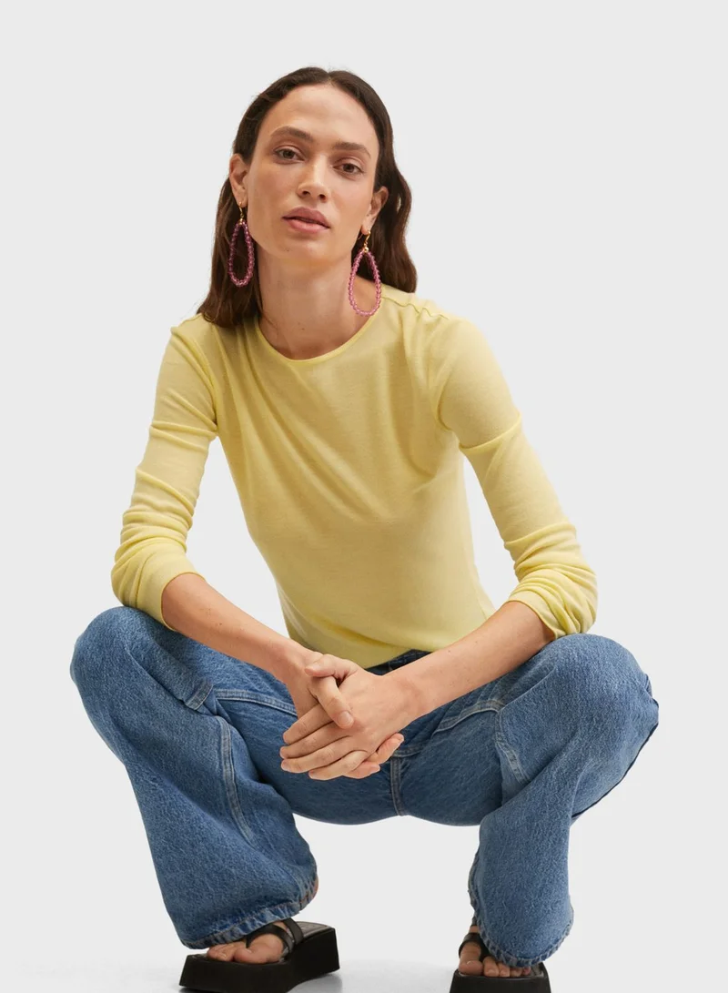 MANGO Crew Neck T-Shirt