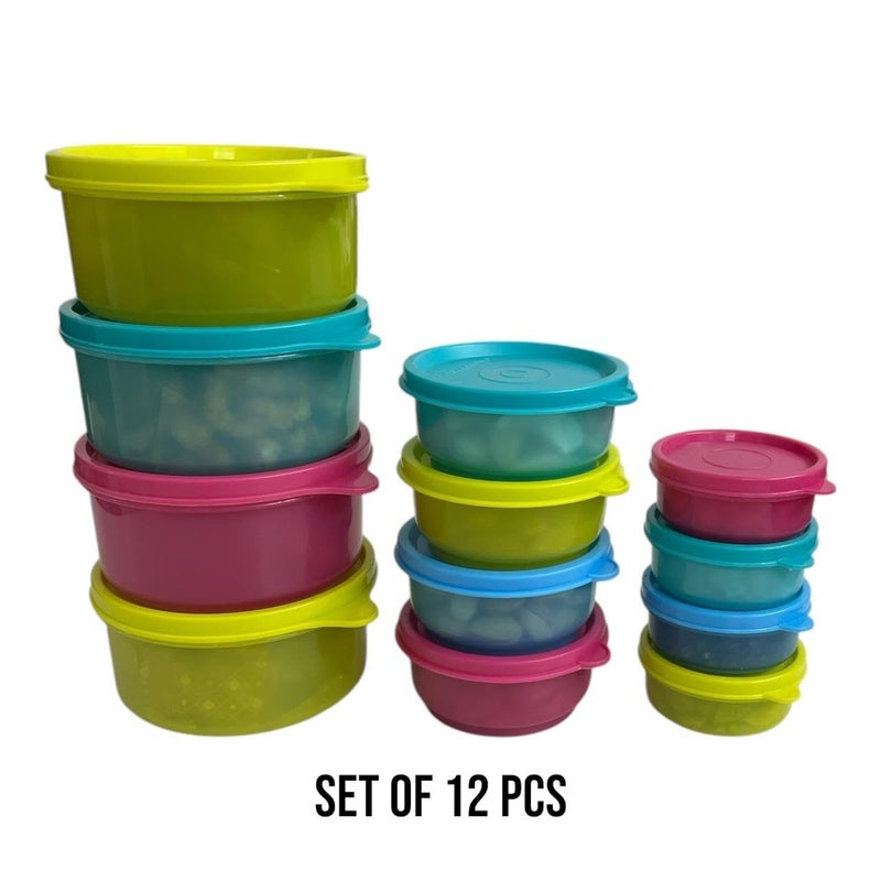 CSM Plastic Pet Storage Boxes Container Set of 12 4x50ml 4x100ml 4x300ml Multicolor Air Tight Kitchen Organiser BPA Free Microwave Safe Dishwasher Safe Stackable - Image 5