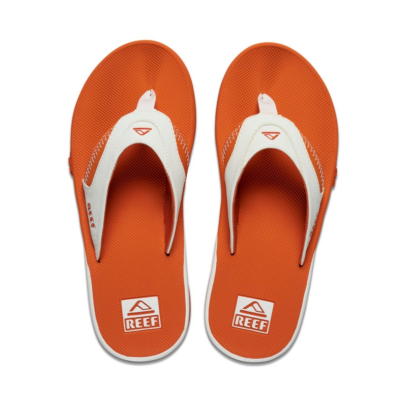 Reef Fanning Pregame Mens Bottle Opener Flip Flop, Arch Support, Durable Outsole, Water Friendly, White/Orange, 10 - Image 4
