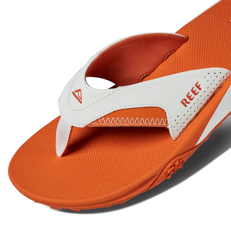 Reef Fanning Pregame Mens Bottle Opener Flip Flop, Arch Support, Durable Outsole, Water Friendly, White/Orange, 10 - Image 5