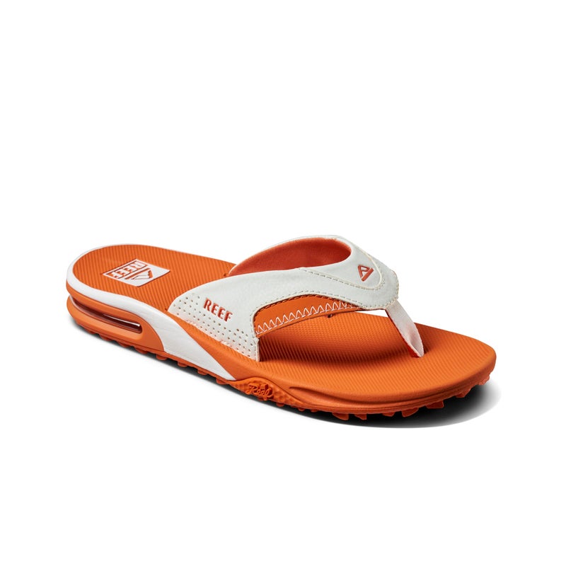Reef Fanning Pregame Mens Bottle Opener Flip Flop, Arch Support, Durable Outsole, Water Friendly, White/Orange, 10 - Image 2