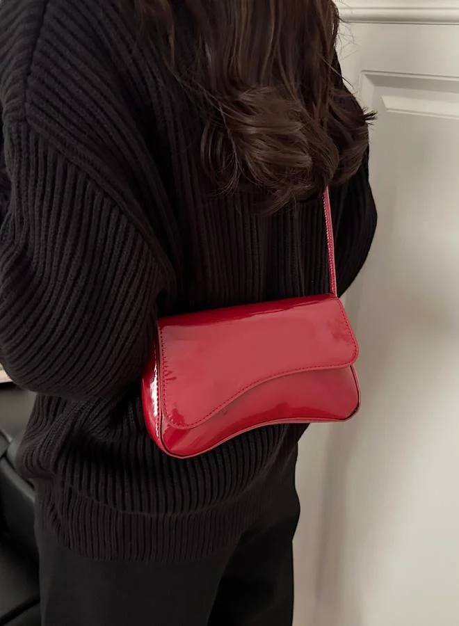 تايك تو Red Faux Leather Shoulder Bag