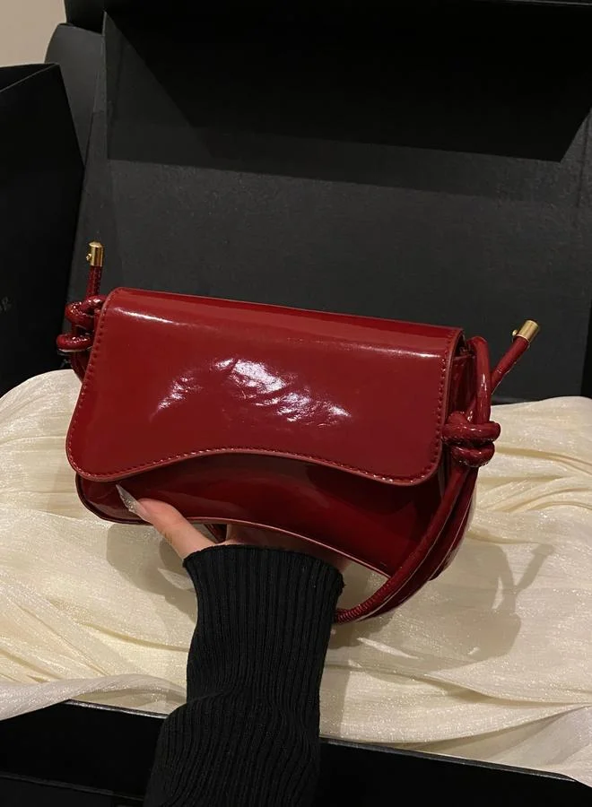 تايك تو Red Faux Leather Shoulder Bag