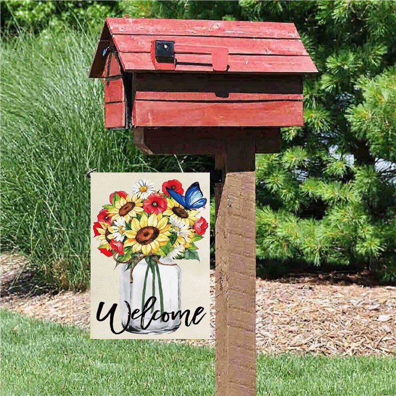 JQAQJU Pating Seasonal Garden Flags Set of 8 Double Sided 12 x 18 Inch Yard Flags, Valentine Garden Flag, Outdoor Easter St Patricks Day Holiday Spring Fall Winter Halloween Xmas - Image 5