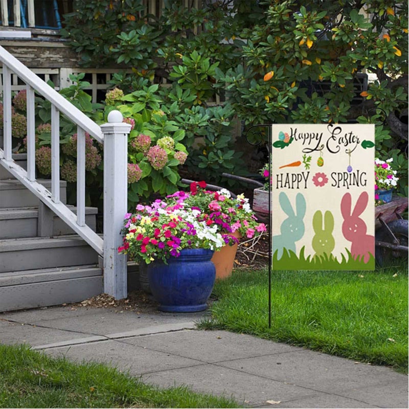 JQAQJU Pating Seasonal Garden Flags Set of 8 Double Sided 12 x 18 Inch Yard Flags, Valentine Garden Flag, Outdoor Easter St Patricks Day Holiday Spring Fall Winter Halloween Xmas - Image 3