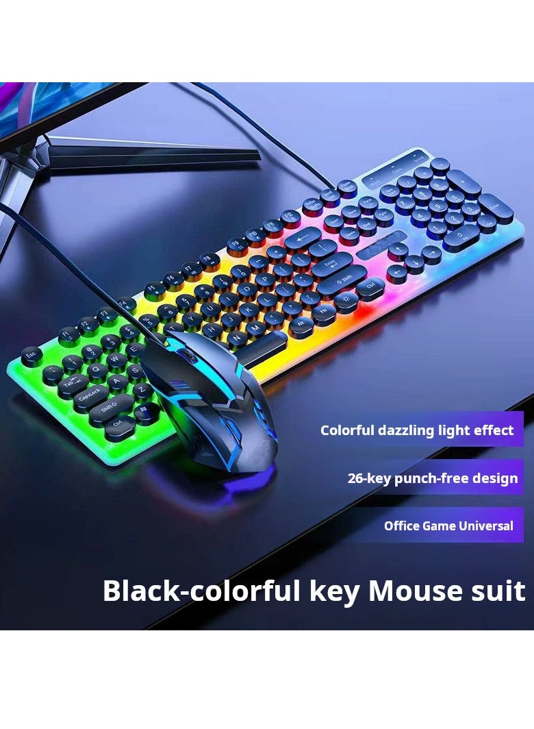 H600 wired luminous punk keyboard and mouse set