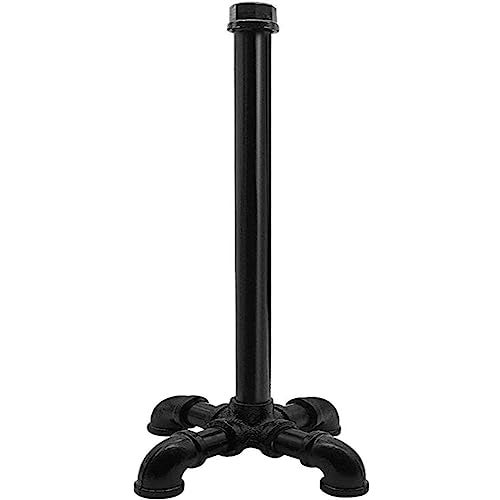 TLBTEK Stand Up Toilet Paper Holder StandHeavy Duty Iron Farmhouse Industrial Paper Towel RackRustic Vintage Tissue Roll Pipe Holder for Bathroom Bedroom Kitchen Matte Black