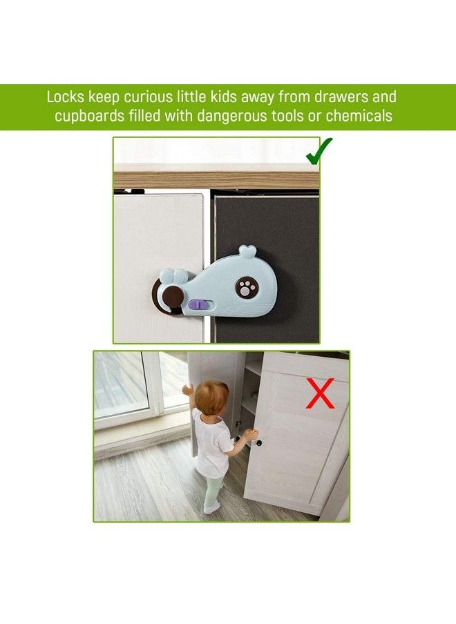 Safe-O-Kid 1 Drawer Cabinet Lockschild Safety For Chesters Almiras Baby Proofingindoor Safety Whale Shaped Blue Pack Of 1  - Image 4