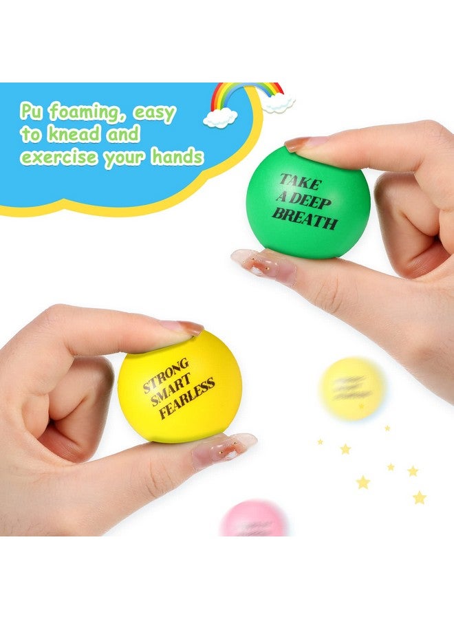 Civaner 60 Pieces Colorful Stress Balls With Inspirational Quotes Small Foam Motivational Toys For Adults And Kids Anger Management Toys Hand Therapy Tension Ball Office Stress Relief Gadgets (Multicolor) - Image 4