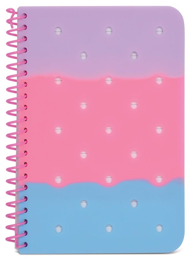 iscream Soft Touch Cover Spiral-Bound Lined Page 7" Charm Journal with 5 Charms - Bubble Gum Sherbert - Image 3