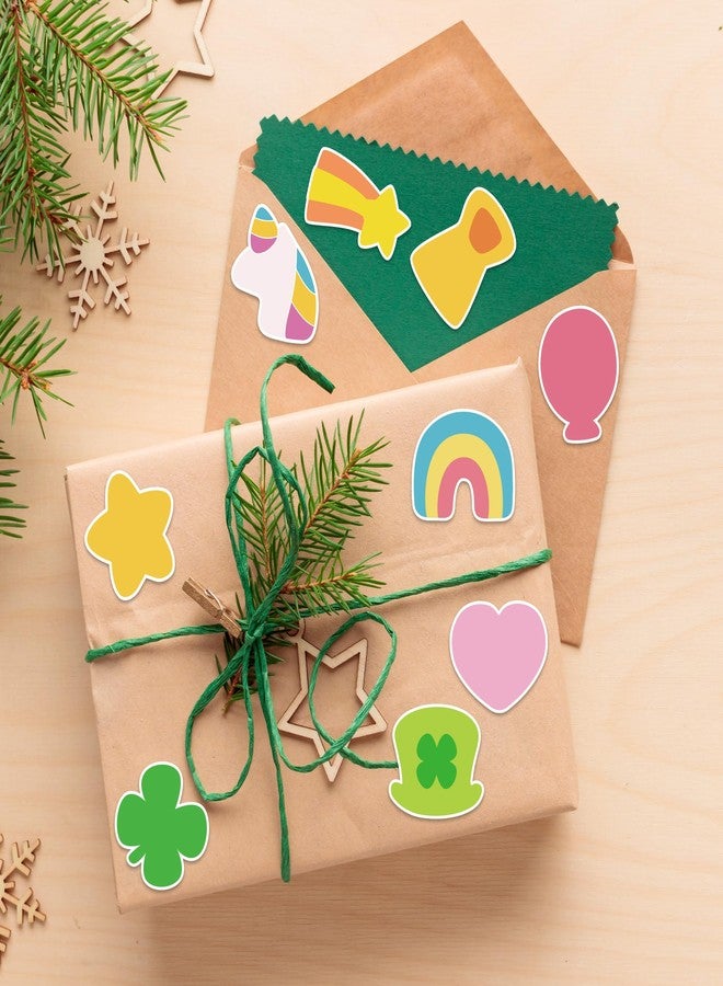 BkeeCten St. Patrick’s Day Sticker Roll - 1000 Pcs St. Patrick’s Day Waterproof Vinyl Reusable Laptop Stickers Coloring Book Scrapbook Water Bottle Page Activity Pad Birthday Party Favors Skateboard - Image 3