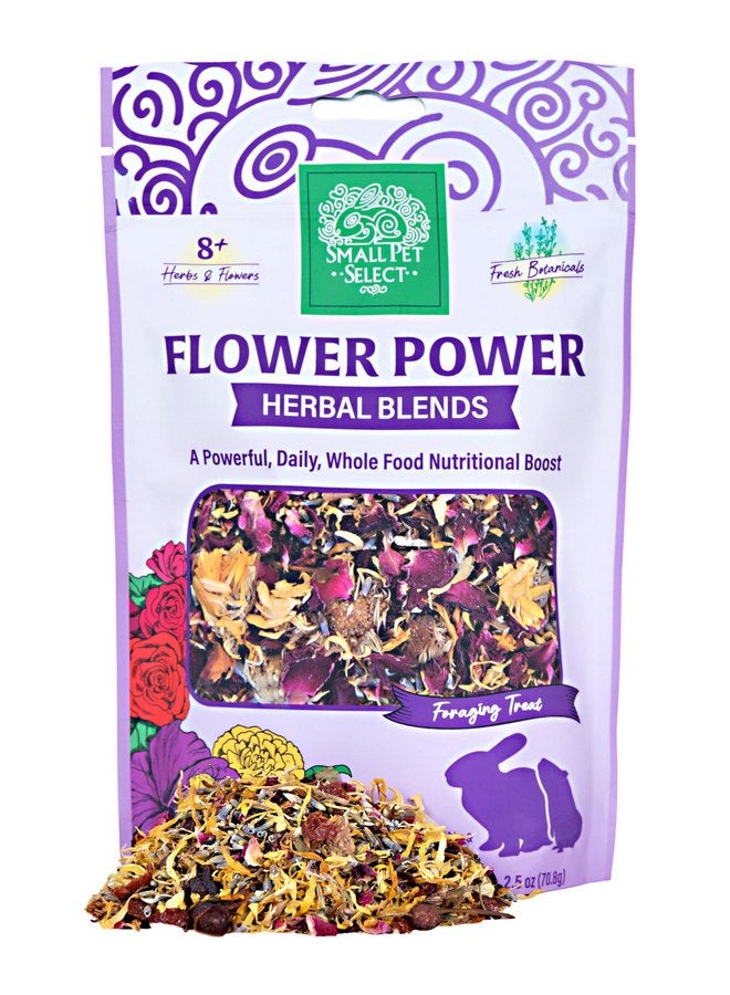Small Pet Select - Flower Power Herbal Blend, a Natural Herbal Treat for Rabbits and Guinea Pigs, 2.5oz - Image 1