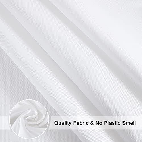 EurCross Extra Wide Shower Curtain Liner 84 x 72inch, Weighted Bottom Solid White Fabric Bathroom Shower Curtain with 14 Metal Grommets - Image 3