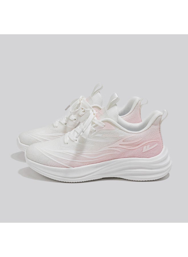 Pull Back Warrior Women's Casual Sports Mesh Shoes Summer Breathable Running Shoes Wxy4114 White Pink 38 - Image 5