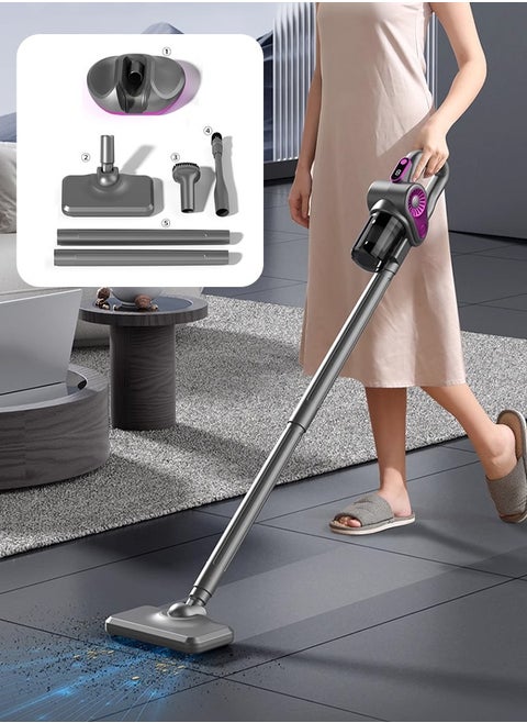 Cordless Vacuum Cleaner 4 in 1 multifunctional UVC ultraviolet mite removal powerful vacuum cleaner multiple filtration system lightweight deep cleaning（purple）