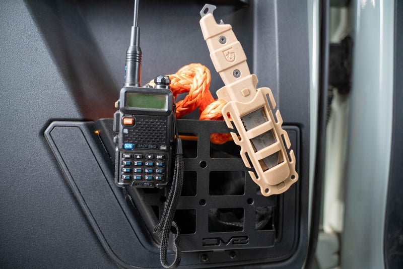 DV8 Offroad Rear Door Pocket Molle Panels for The 2021-2025 Ford Bronco 4-Door | Includes Rear Driver & Passenger Side Panels | Increased Door Pocket Storage | Uniquely Shaped to Fit a Water Bottle - Image 3