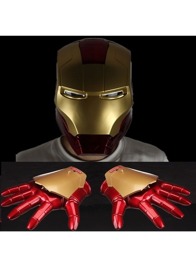 1:1 Iron Man Helmet Gloves Wearable Luminous Model Hand-made Cos Props Toy Children Gift-Color:Multi-function Palm Left Hand Band Sound Effect - Image 2