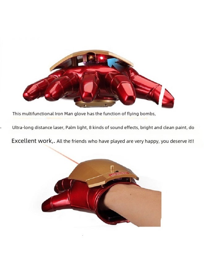 1:1 Iron Man Helmet Gloves Wearable Luminous Model Hand-made Cos Props Toy Children Gift-Color:Multi-function Palm Left Hand Band Sound Effect - Image 5