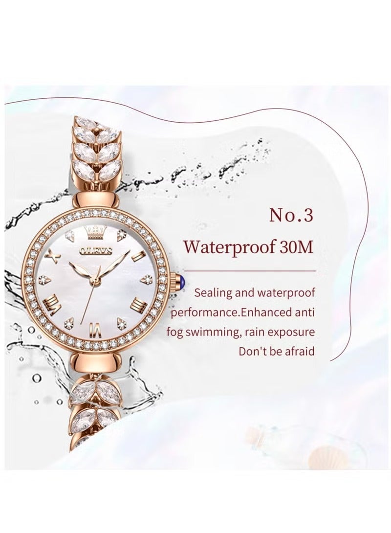 OLEVS Watches for Women Fashion Quartz Stainless Steel Water Resistant Watch 9971 - Image 3