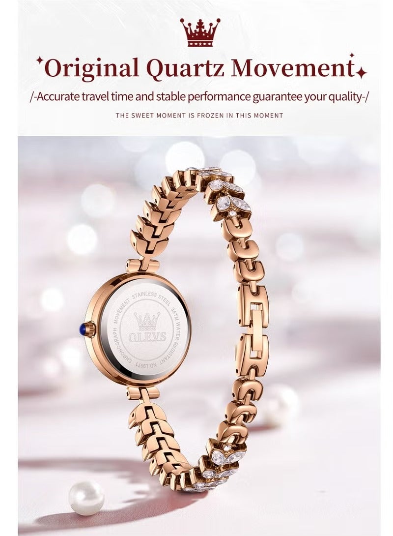 OLEVS Watches for Women Fashion Quartz Stainless Steel Water Resistant Watch 9971 - Image 4