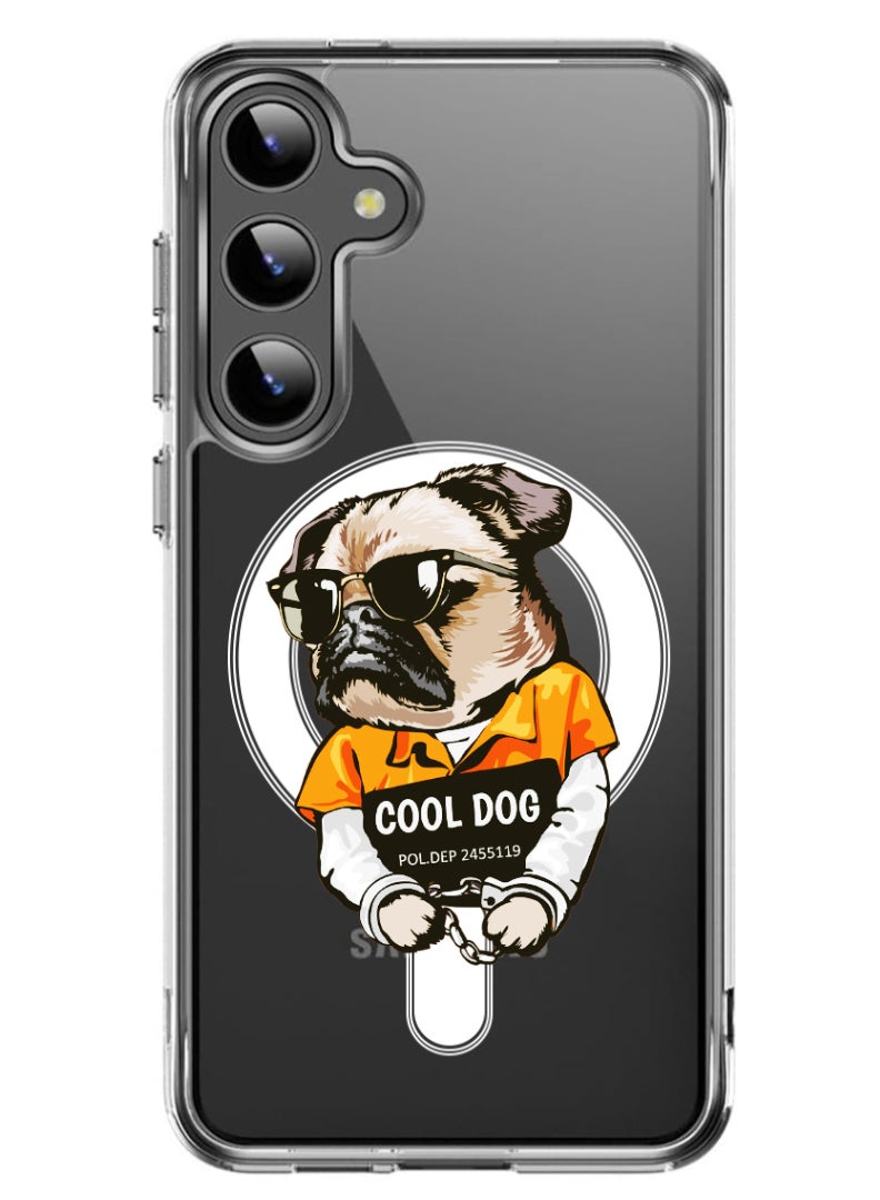 Theodor Magnetic Case for Samsung Galaxy S24 Plus 6.7-inch Compatible with MagSafe Wireless Charging, Shockproof Phone Bumper Cover cool dog - Image 1