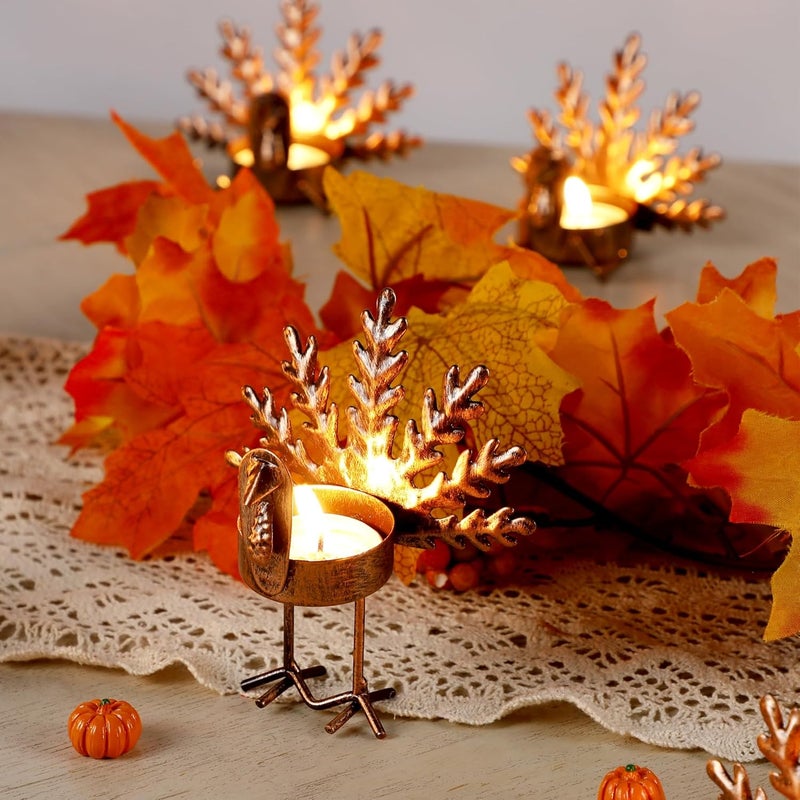 SAND MINE Metal Turkey Tea Light Candle Holders, Thanksgiving Candle Holder, Turkey Candle Holder, Metal Candle Holder, Thanksgiving Home Table Decoration (12) - Image 4