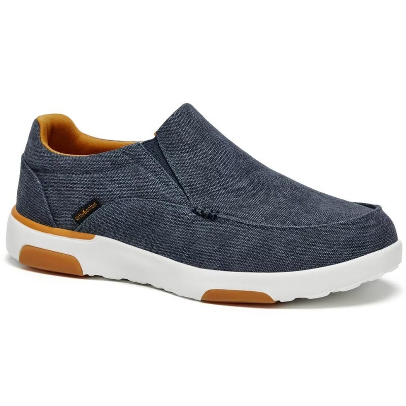 OrthoComfoot Men's Orthopedic Comfortable Slip-On, Flat Feet Plantar Fasciitis Supportive Sneakers for Walking, Flat Outdoor Driving Sneakers Denim Size 12 - Image 1
