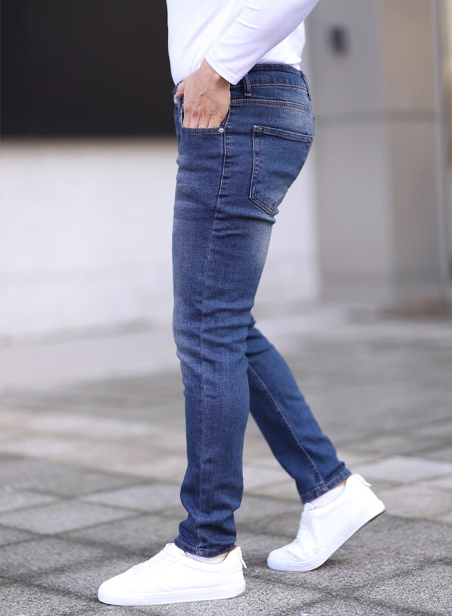 trendyol Navy Blue Skinny Jeans  Nail Jeans - Image 3