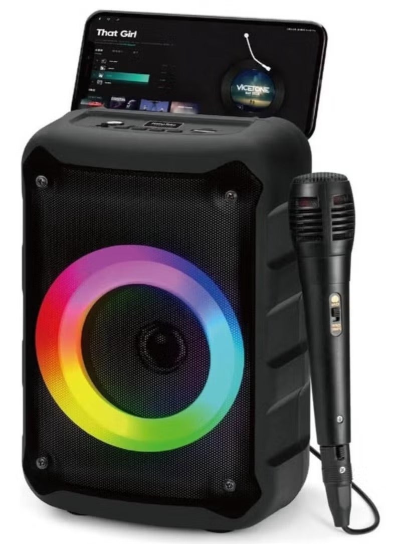 Haino Teko Karaoke Machine with 2 Wireless Microphones – Portable Bluetooth Karaoke Set with Voice Changing Effects & LED Lights for Children & Adults, Perfect for Boys & Girls Gifts, Home Parties - Image 1
