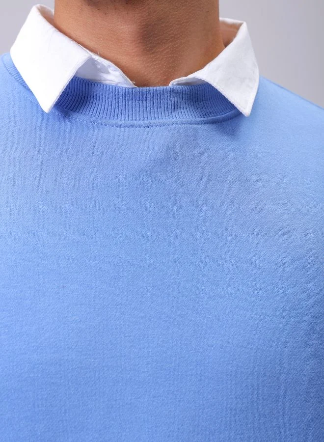 شركة المرآب الهندية Men Oversized Solid Crew Neck Overhead Sweatshirt