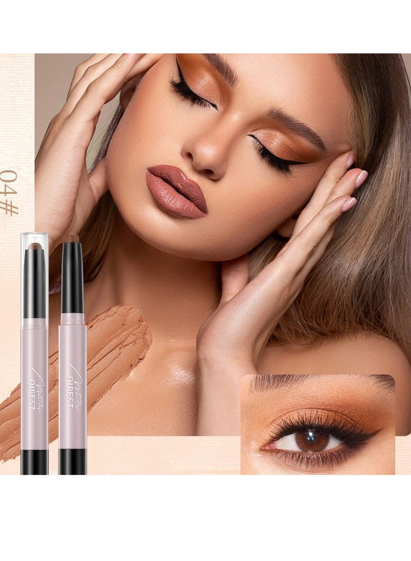 12-Color Waterproof Eyeshadow Stick Set - Matte, Glitter & Pearlescent Finish, Long-Lasting & Highly Pigmented Makeup Pencils for Women - Image 5