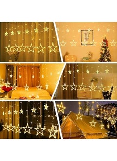 Arabest Bedroom Star Curtain Lights - 9ft 138 LED Fairy Twinkle String with 12 Drops, Remote Control 8 Modes Indoor Xmas Ramadan Decoration, Warm White  - Image 4