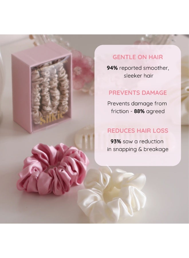 Silkie x2 Oversized Mulberry Silk Scrunchies – Soft No-Crease Hair Ties for Everyday Wear (Classic) - Image 5