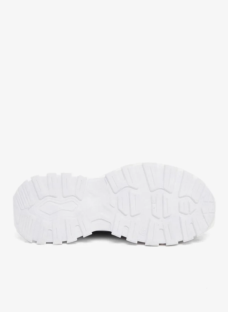 Styli Active Black Texture Lace Up Chunky Sneakers