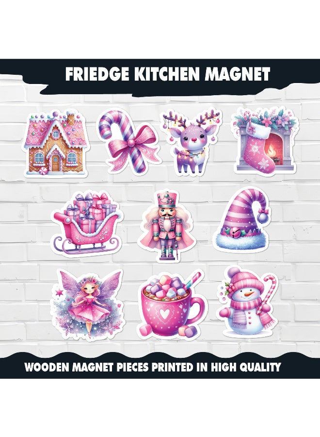 مجموعة مغناطيسات الثلاجة للكريسماس – 10 قطعة تصاميم احتفالية أنيقة تشمل سانتا، أشجار الكريسماس، رقاقات الثلج وزينة العيد – مثالية لتزيين الثلاجة، المطبخ، والمنزل بلمسة موسمية دافئة - Image 2