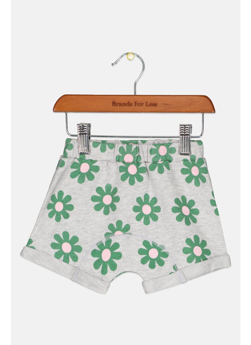 Cotton On Kids - Toddlers Girl Allover Print Pull On Short, Grey - Image 1