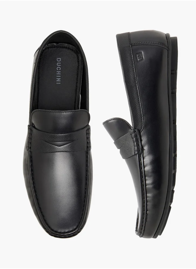 DUCHINI Men's Solid Slip-On Moccasins