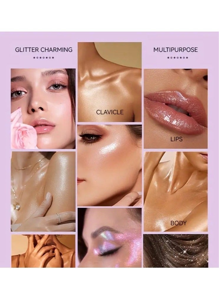 Ucanbe Magic Fairy Pearly Powder - High Gloss, Brightening, Shiny Face and Body Glitter for Music Festival, Bridal, Wedding, Stage Makeup - Long-Lasting, Sweat-Resistant, Easy to Apply #3 Golden Brown - Image 4