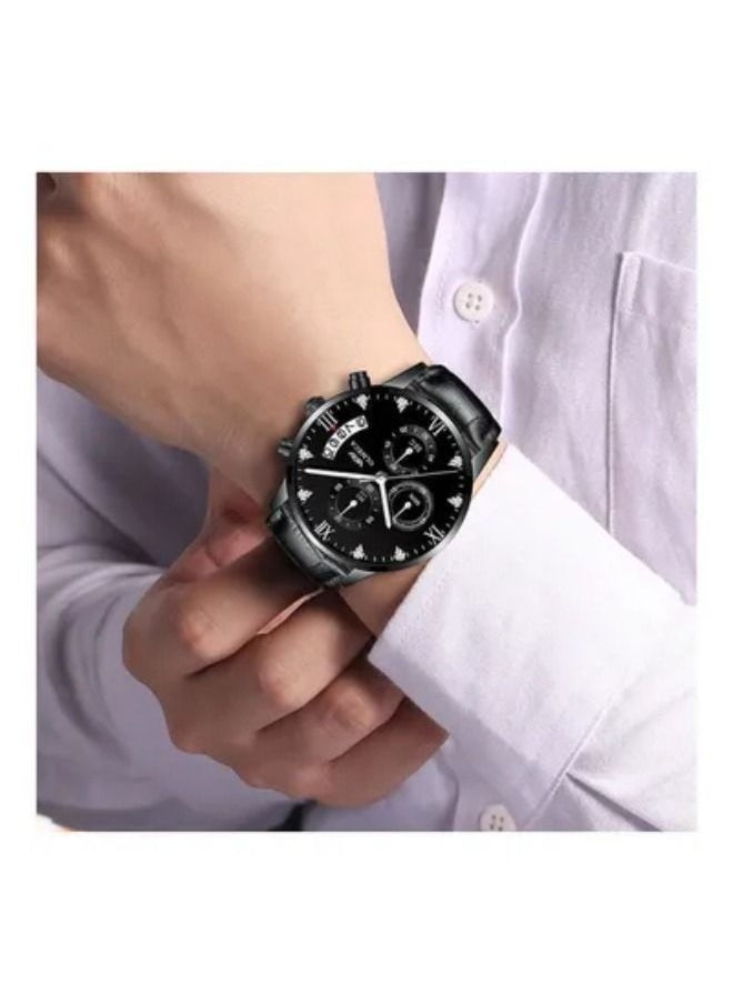 Olmeca Steel Watch With Quartz Waterproof Watch All Black  - Image 3