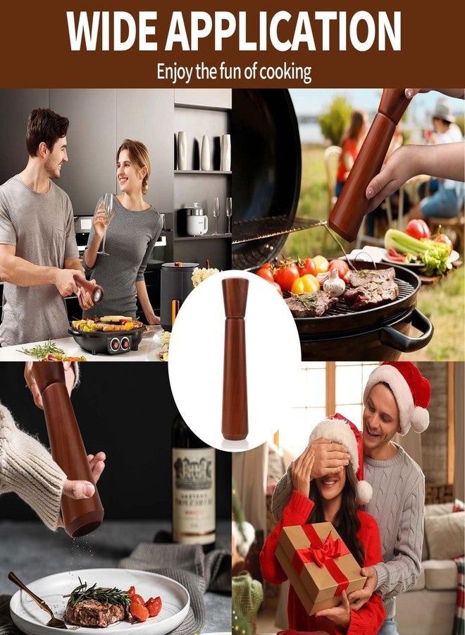 UNIOVC Wooden Pepper Grinder,Pepper Mill Wood 10In–Salt Grinder Refillable,Pepper Grinder Manual Adjustable Ceramic Rotor,Easy Refill,Salt and Pepper Shakers with Coarseness Control 1-Pack - Image 5