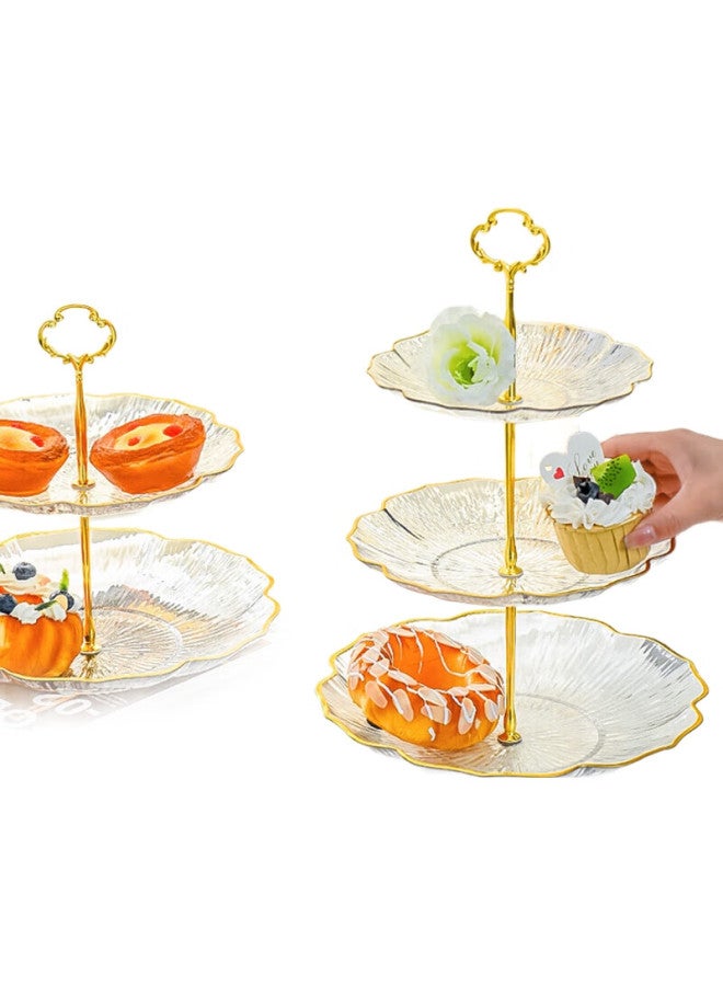 Yijuke [Metal Rod/3 Layers] Luxury Fruit Plate, Living Room Coffee Table Snack Tray, Candy And Dried Fruit Display Rack, Dessert Serving Tray - Image 1