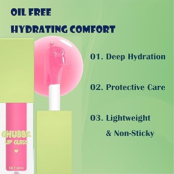 2PCS Lip Oil Gloss Set Plumping Hydrating Lip Oils in Clear and Pink Lightweight Fat Oil Texture Tinted Gloss Shine for Moisturized Lips Daily Lip Care for Women Girls - Image 4