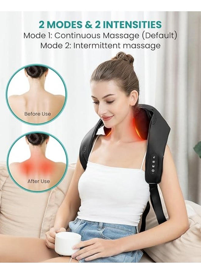 Wireless Neck Massager with Soothing Heat - 4D Expert Deep Tissue Shiatsu Pad for Neck, Shoulder & Back Pain Relief - Rechargeable & Practical Gift - Image 2