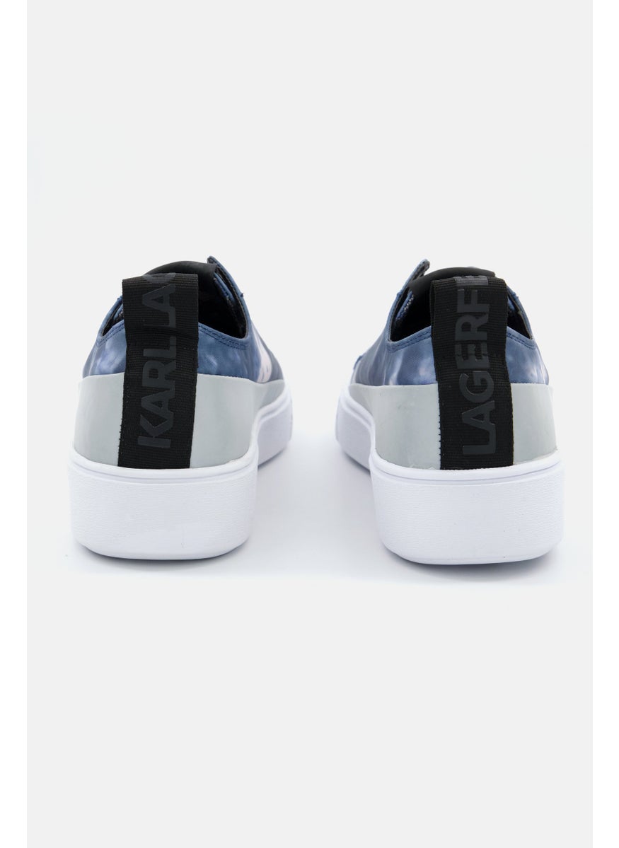 Karl Lagerfeld Men Tie-Dye Lace Up Casual Sneakers, Blue Combo  - Image 4