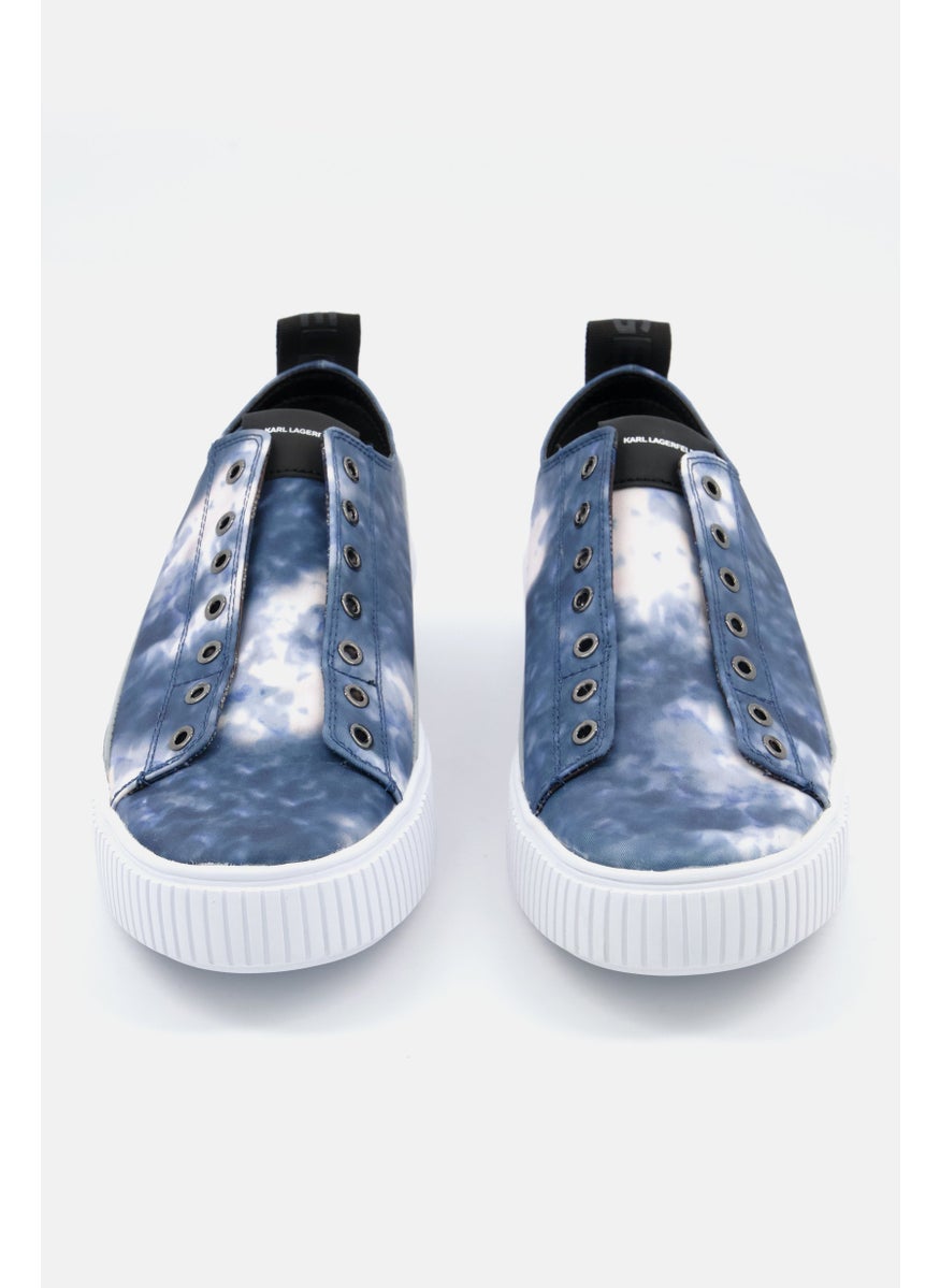 Karl Lagerfeld Men Tie-Dye Lace Up Casual Sneakers, Blue Combo  - Image 3