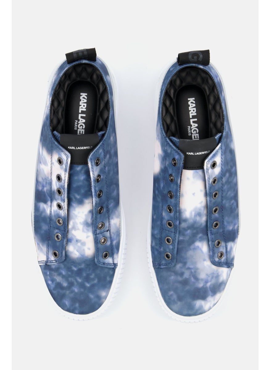 Karl Lagerfeld Men Tie-Dye Lace Up Casual Sneakers, Blue Combo  - Image 2