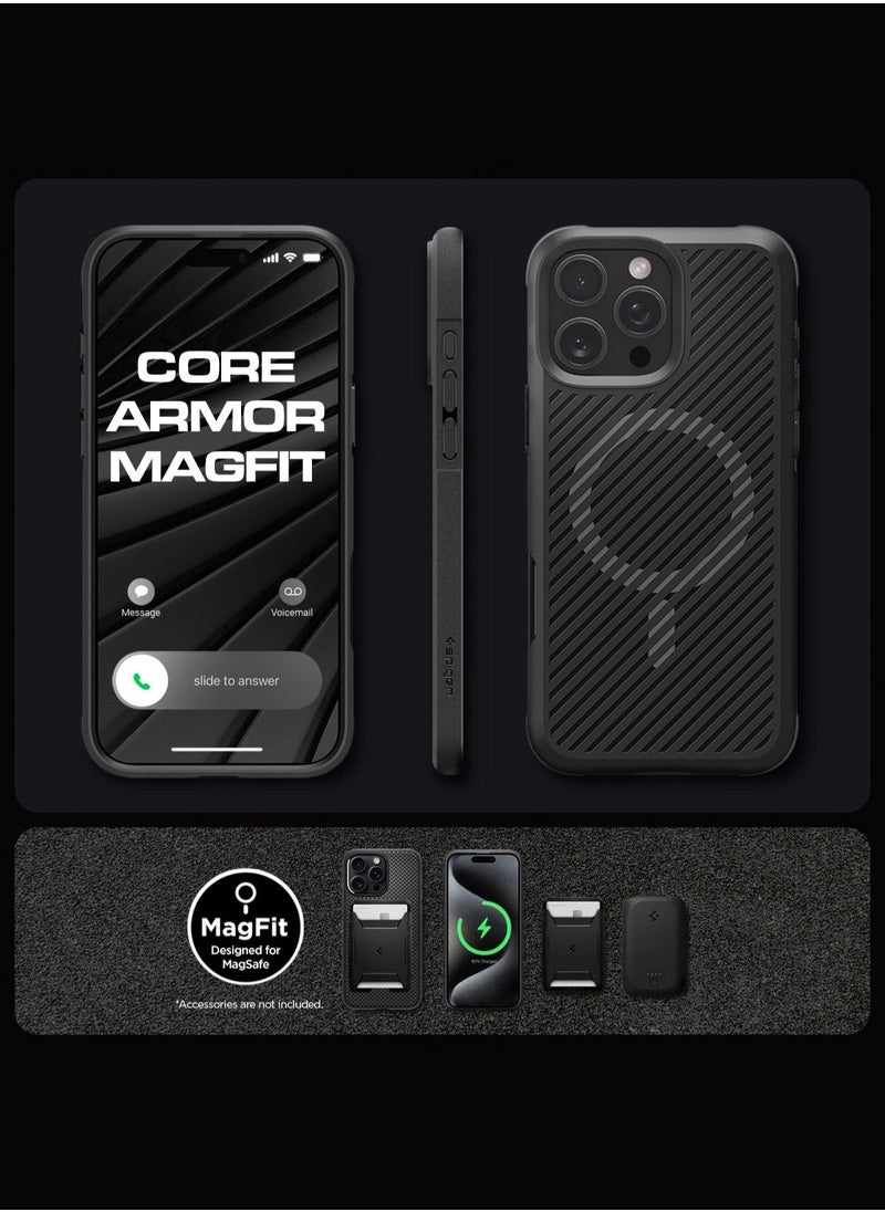 Spigen - Core Armor MagFit iPhone 16 Pro Max Case Cover with Magsafe (2024) - Matte Black - Image 1