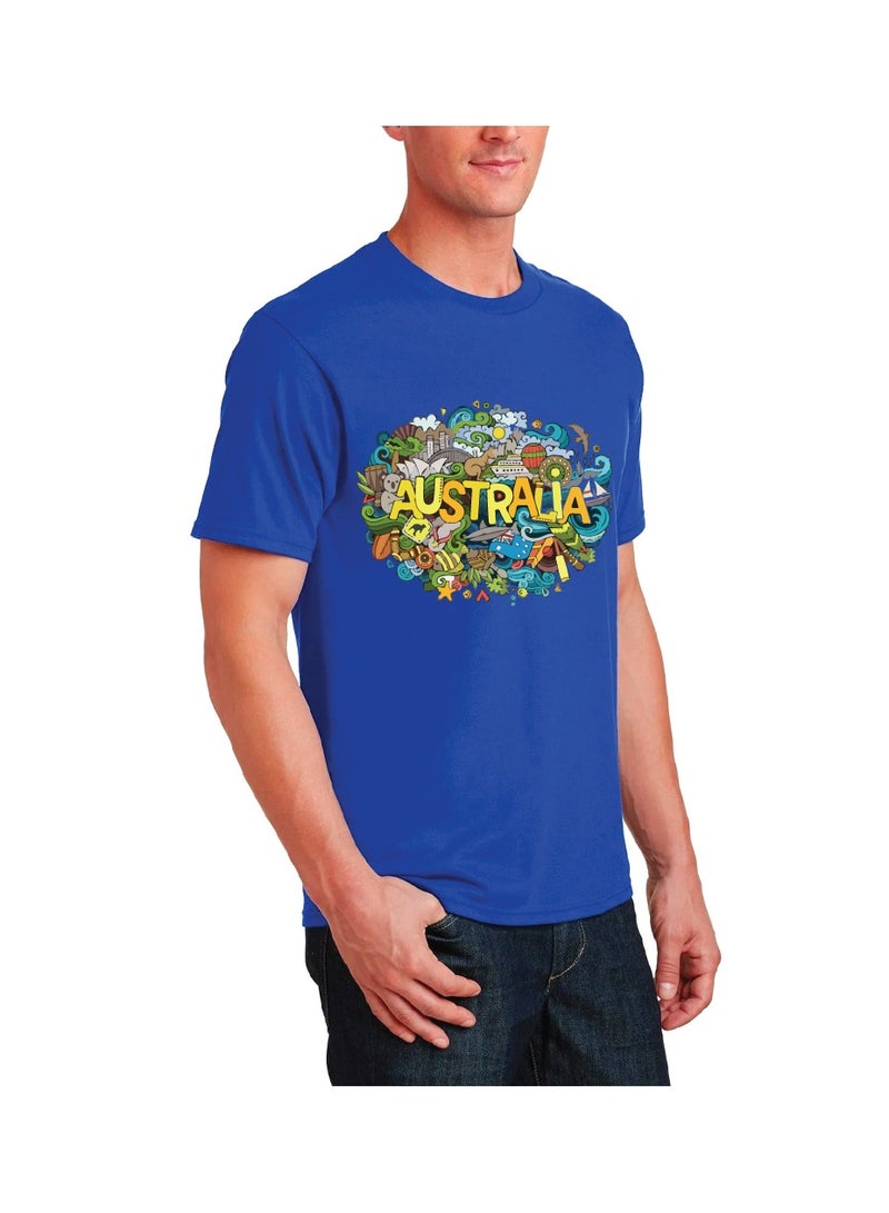 Australia Day T-shirt For Men's-Celebrate In Style With Our Stunning Australian Design-Exclusive Round Neck T-Shirt Crafted For Men On Australia Day - Image 4