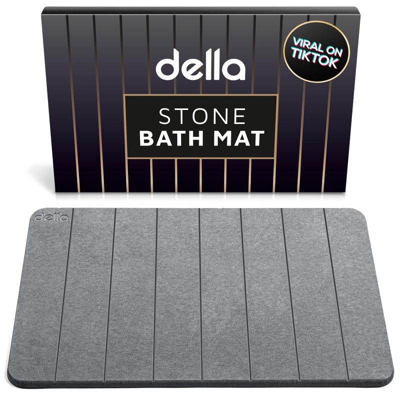 della Premium Stone Bath Mat  Luxurious Quick Drying Diatomite Bathstone for Bathroom Floor  Modern Super Absorbent Diatomaceous Earth Shower Mat Water Absorbent Bathmat Stripes